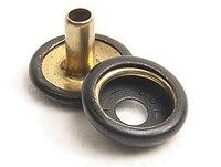 SNAP BUTTON, LONG STEM, NICKEL/BRASS - MILITARY BLACK